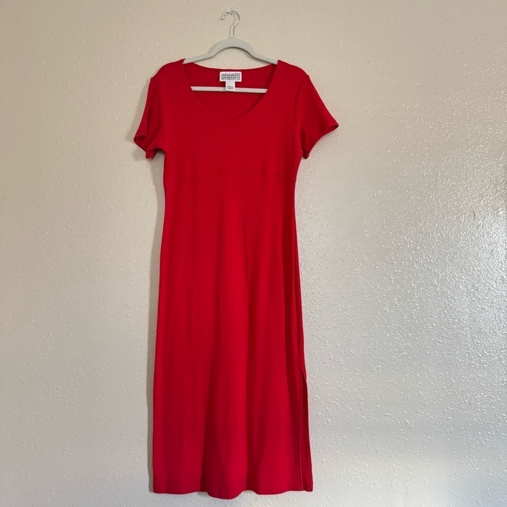 Personal Property California Vintage Red Empire Maxi Dress